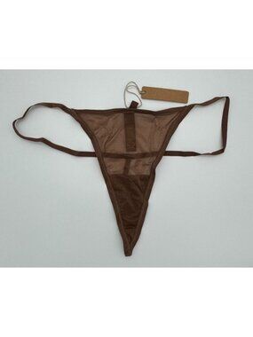 SKIMS Kim Kardashian Fits Everybody T-String Thong Panty Jasper Brown Size 2X